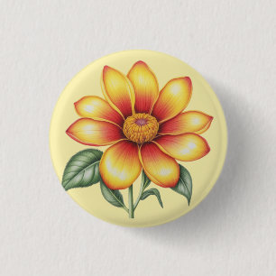 オレンジ色の花 缶バッジ