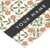 オレンジ色の花、花の模様、ぼほ、あなたの名前 ショートテーブルランナー (コーナー)