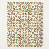 オレンジ色の花、花の模様、ぼほ、あなたの名前 プランナー手帳 (裏面)