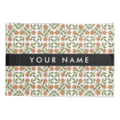 オレンジ色の花、花の模様、ぼほ、あなたの名前 枕カバー (裏面)