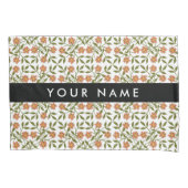 オレンジ色の花、花の模様、ぼほ、あなたの名前 枕カバー (正面)