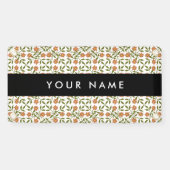 オレンジ色の花、花の模様、ぼほ、あなたの名前 横断幕 (横)