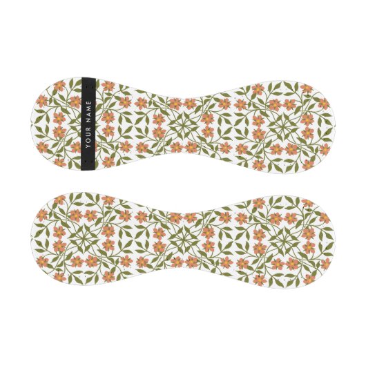 オレンジ色の花、花の模様、ぼほ、あなたの名前 野球ボール (パネル)