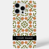オレンジ色の花、花の模様、ぼほ、あなたの名前 Case-Mate iPhoneケース (裏面)