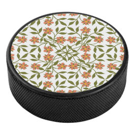 オレンジ色の花、花の模様、緑、ぼほ アイスホッケーパック