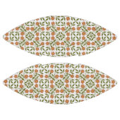 オレンジ色の花、花の模様、緑、ぼほ アメリカンフットボール (パネル)