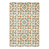 オレンジ色の花、花の模様、緑、ぼほ ミニクリップボード (裏面)