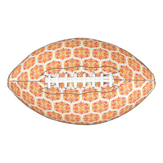 オレンジ色の花、花の模様、花の模様 アメリカンフットボール (正面)
