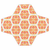 オレンジ色の花、花の模様、花の模様 サッカーボール (フラット)