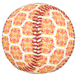 オレンジ色の花、花の模様、花の模様 ソフトボール