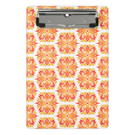 オレンジ色の花、花の模様、花の模様 ミニクリップボード