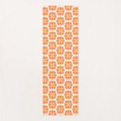 オレンジ色の花、花の模様、花の模様 ヨガマット (正面)