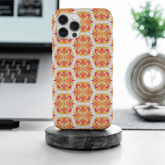 オレンジ色の花、花の模様、花の模様 Case-Mate iPhoneケース
