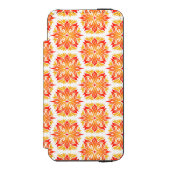 オレンジ色の花、花の模様、花の模様 INCIPIO iPhoneウォレットケース (フォリオ 正面)