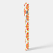 オレンジ色の花、花の模様、花の模様 iPhoneケース (左側面)
