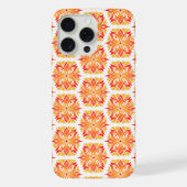 オレンジ色の花、花の模様、花の模様 iPhoneケース (裏面)
