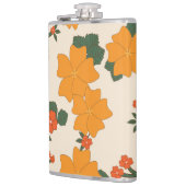 オレンジ色の花、花柄、花柄 フラスク (左)