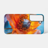 オレンジ色の花 SAMSUNG GALAXYケース (裏面横)