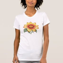 オレンジ色の花 Tシャツ