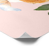 オレンジ色の花Clementines赤ちゃんシャワー歓迎ポー ポスター (角)