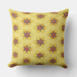 オレンジ色の芽を持つ黄色の花 クッション