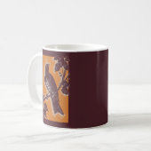 オレンジ色の茶色いツグミ コーヒーマグカップ (正面左)