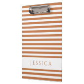 オレンジ色の茶色と白のパタストライプのーン名 クリップボード (左)