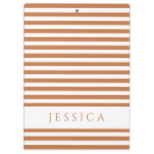 オレンジ色の茶色と白のパタストライプのーン名 クリップボード (裏面)