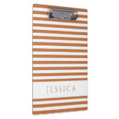 オレンジ色の茶色と白のパタストライプのーン名 クリップボード (右)