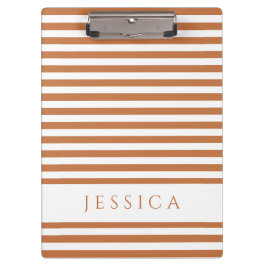 オレンジ色の茶色と白のパタストライプのーン名 クリップボード