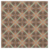 オレンジ色の茶色のスクロール丸並びに緑のパターン ファブリック (クローズアップ)