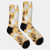 オレンジ色の茶色のテラゾパターン ソックス (右)