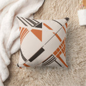 オレンジ色の茶色のベージュジオメトリック抽象芸術MCMルック クッション (ブランケット)