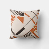 オレンジ色の茶色のベージュジオメトリック抽象芸術MCMルック クッション (裏面)