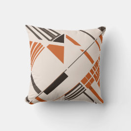 オレンジ色の茶色のベージュジオメトリック抽象芸術MCMルック クッション