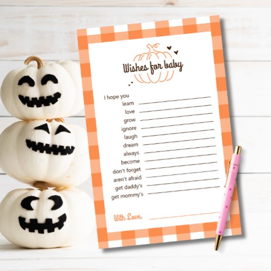 オレンジ色の茶色のレトロミニマルカボチャはベビーを願う