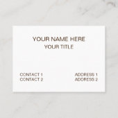 オレンジ色の茶色の縦ストライプ線のパターン 名刺 (裏面)