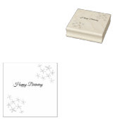 オレンジ色の茶色の花のハッピーバースデー追加の名前のかわいこちゃん ラバースタンプ (押印)