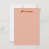 オレンジ色の茶色の葉のオーバーレイ自分の写真を追加 サンキューカード (裏面)