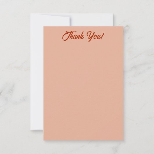 オレンジ色の茶色の葉のオーバーレイ自分の写真を追加 サンキューカード (裏面)