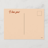 オレンジ色の茶色の葉バレンタイン自分の写真を追加 シーズンポストカード (裏面)