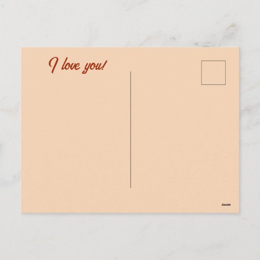 オレンジ色の茶色の葉バレンタイン自分の写真を追加 シーズンポストカード (裏面)