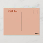 オレンジ色の茶色の葉バレンタイン自分の写真を追加 ポストカード (裏面)