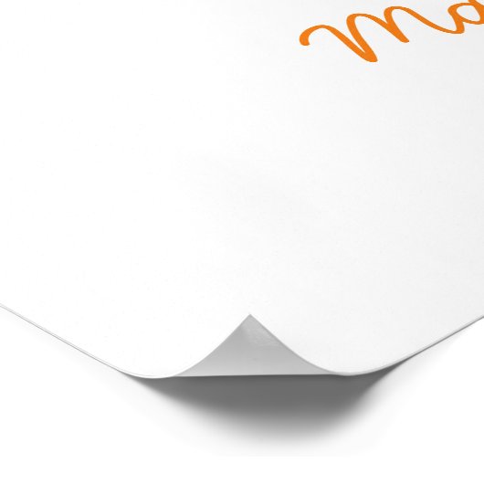 オレンジ色の茶色の鳥のフィンガープリント結婚ツリー ポスター (角)