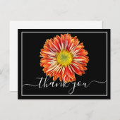 オレンジ色の菊 黒背景 ありがとうございます ポストカード (正面/裏面)