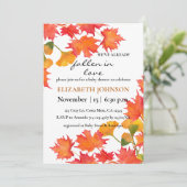 オレンジ色の葉の秋のジェンダーニュートラルベビーシャワー 招待状 (スタンド正面)