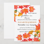 オレンジ色の葉の秋のジェンダーニュートラルベビーシャワー 招待状 (正面/裏面)