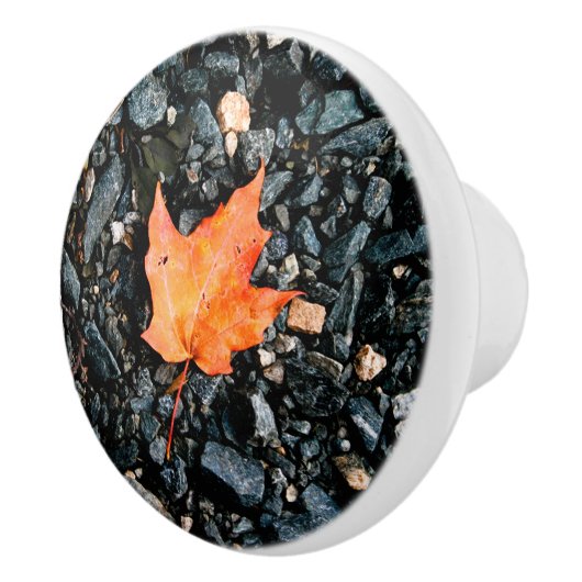 オレンジ色の葉セラミックプル セラミックノブ (右)