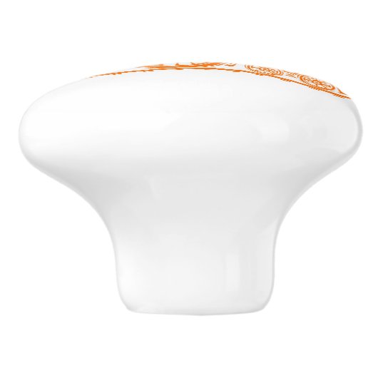 オレンジ色の蒸気列車カスタムのアートドアノブ セラミックノブ (側面)