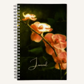オレンジ色の蘭のジャーナル ノートブック (正面)